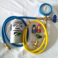 PAKET PENGISIAN FREON AC MOBIL R134 R 134 R134A LENGKAP TINGGAL PAKAI