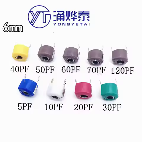 YYT 45pcs Variable Trimmer capacitor Assorted JML06 3pf 5pf 10pf 20pf 30pf 40pf 50pf 60pf 70pf 120pf