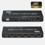 [HOT P] 8K 60Hz HDMI2.1 Switch 4x1 3x1 5x1 4K 120Hz HDMI Switch Selector Hub 4 in 1 out With IR Remote 8K 48Gbps for Xbox PS5 Projector