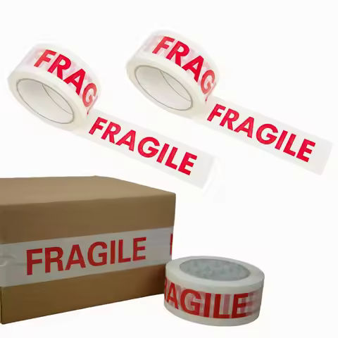 1/2 Roll 66Meters Fragile Red Safety Adhesive Warning Tapes DIY Sticker Goods Package Accessories Sh