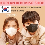 Made in Korea icoco Premium KF94 Mask Black &amp; White S~XL Size (50P)