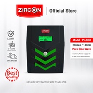 ZIRCON New PI-RGB 2000VA/1400W Line Interactive, PURE SINEWAVE UPS ของแท้ ส่งไว ประกัน 2 ปี As the P