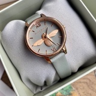 OB手錶 Olivia Burton手錶 女生手錶 石英錶 灰色皮帶錶 經典款小蜜蜂手錶 手錶女 小直徑手錶 簡約休閒腕錶 學生手錶