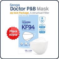 [Made in Korea] Doctor P&B KF94 mask - 20, 40pcs / 4 PLY Disposable Face Masks