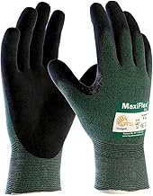 MaxiFlex 34-8743 Cut Resistant Nitrile Coated Work Gloves with Green Knit Shell and Premium Nitrile Glove (3, X-Large)