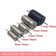 Mini 816 1020 1215 1524 1725 Coreless Motor Dual 1mm/1.5mm Shaft DC6V~12V High Speed Electric Engine