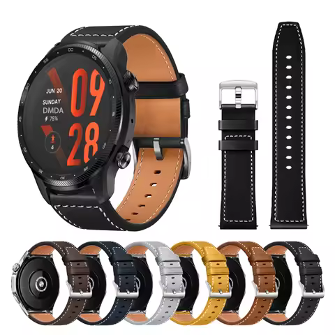 Leather 20mm 22mm Band for For TicWatch GTH 2/GTX/GTW Strap For TicWatch TicWatch Pro 3 Ultra GPS/Ul