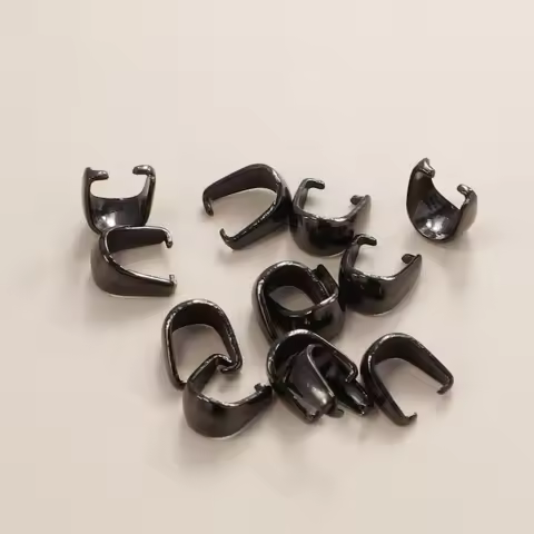 100pcs Lot 304 Stainless Steel Claps Clips in Black Gold Steel Colors for DIY Necklace Accessories