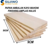 Mahogany Wood Board 1.2x9x50cm double-sided fine shaved Wooden Shelf Board