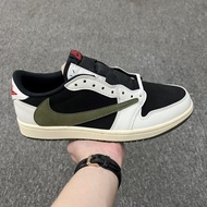 Travis Scott x Air 1 AJ1 Low "Medium Olive" OFF-WHITE men's 5.0 sneakers women's sneakers