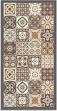 Panorama Vynilteppich Hydraulic Tiles 3 Brown Colour - 40 x 80 cm - Washable Non-Slip Kitchen Rug