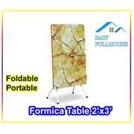 Foldable Formica Table 2'x3' / Dinner Table / Mamak Hawker table / Meja Lipat Plastik / Meja Makan / Meja Mamak