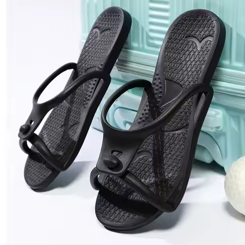YUYIN Summer Women Folding Slippers Adults Portable Trip Travel Sandals Couples Indoor Soft Slides M