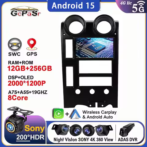 For Hummer H2 2002 - 2007 Auto Radio Car GPS Android 15 Navigation Player Multimedia Carplay DVD Tou