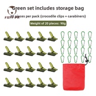 Tent Clip Set for Canopy Tarp Polycarbonate 3.5 x 1 x 1.3 cm 20 pcs + 20 Buckles