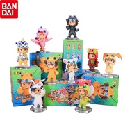 Genuine BANDAI Digimon Adventure Blind Box Q Version Agumon Piyomon Tailmon Palmon PVC Anime Figure Model Collection Toy