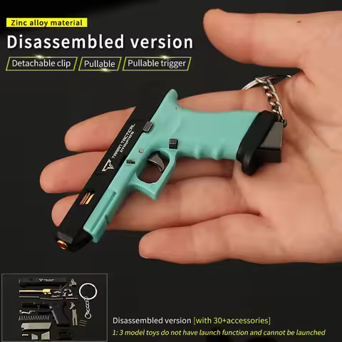 1/3 Scale Metal Keychain In The Shape Of A G34 Gun Comes With 1 Bullet Perfect Gift Unique Backpack 