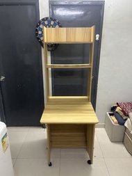 Wooden Folding Desk with Shelves and Storage