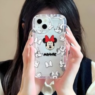 Photo frame airbag case for iphone 15promax 14promax 11 13 12 7Plus X XS Max cute mickey minnie mouse lines cover
