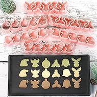 Mini Christmaas Cookie Cutter Set for Pet Treats – 6 Shapes Including Bells, Elk, Christmas Balls, A