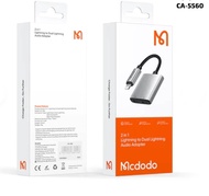 Mcdodo CA-5540 2in1 Lightning to DC3.5 & IP Audio Adapter / CA-5560 2in1 Lightning to Dual Lightning