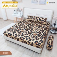 Sprei Leopard Monalisa 180x200 160x200 dan 120x200 dengan karet anti geser