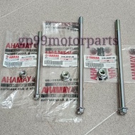 YAMAHA Y110 OLD SS1 FRONT REAR WHEEL SWING ARM SHAFT WITH NUT 3 IN 1 ORIGINAL THAI YAMAHA GP99MOTORP
