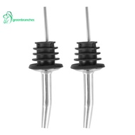 2pcs Stainless Steel Liquor Spirit Pourer with Rubber Stopper