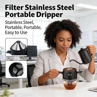 Portable Black Coffee Filter Dripper Coffee Steel Dripper Filter Coffee Filter