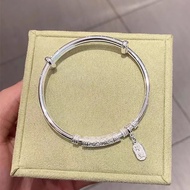 11.11 Peace Joy Silver Bracelet Female Sterling Silver 9999 Carved Chinese Style Solid Pure Silver B