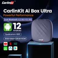 Carlinkit CarPlay Ai Box Plus Android 12 8G+128G กล่องอะแดปเตอร์เครื่องเล่นไร้สาย Qualcomm 6125 8 Core Netflix IPTV 4G LTE