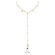 Haus of Jewelry - SELENE LONG LARIAT สร้อยคอ เงินแท้ ประดับเพชรคิวบิกเซอร์โคเนีย (Cubic Zirconia)