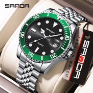 Fashion SANDA 1099 Men's Quartz Watch Waterproof Night Light Calendar Business Green Water Ghost Sol