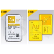 AU GoldBar 0.5 gram 999 Gold Bar Emas 黄金 (With Assay Certificate) Birthdya Gift