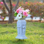 [Menolana] Resin Cemetery Vase Ornament Elegant Versatile Artificial or Fresh Flowers Grave