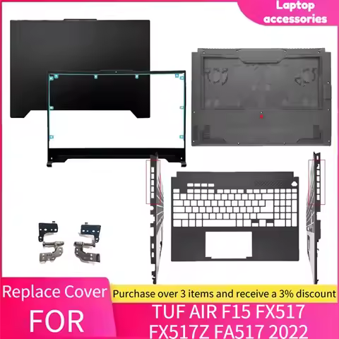 Laptop LCD Back Cover Frame Hinges Top Case Bottom Case Upper and Lower Covers For ASUS TUF AIR F15 