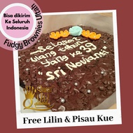 Kue Ultah Fudgy Brownies Coklat edisi Khusus Ulang Tahun ••