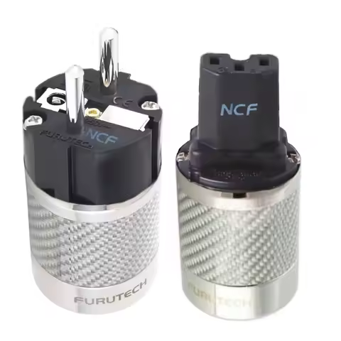 Schuko Furutech FI-E50 FI-50M FI-50 NCF Nano Crystal EU/US Power Rhodium Plating Supply Plug Connect