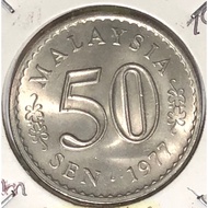 ( Syiling ) 50 Sen 1977 ( UNC ) Malaysia Parliament House