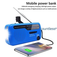 Solar Hand Crank Radio Portable AM/FM Radio with LED Flashlight for Outdoor [countless.sg]