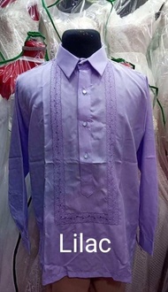 Polo Barong *Long sleeves* ( Lilac )