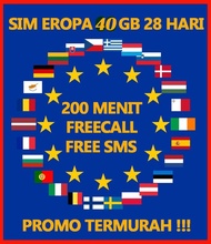 Favrt3 PROMO SIM CARD UK + EUROPE 14 DAYS Simcard Inggris + Eropa TERMURAH