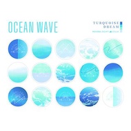 數位 Ocean Wave 土耳其幻夢 |藍綠色海洋水彩IG精選限動圖示|立即下載