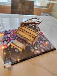 鋼琴 手工禮品 DIY 鋼琴擺設(閃燈) 免費配送閃燈透明特大箱擺設,  底板滿佈幸運星🌟, 100%NEW 手製作品，聖誕禮物, 生日禮物, 謝師 或任何節日送禮或自用皆宜, 超值超靚🎁😍😍