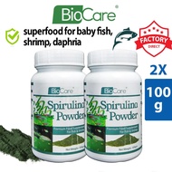 2 X 100g Biocare spirulina powder bottle for baby fisH, betta fry, guppy, daphnia, plankton and etc