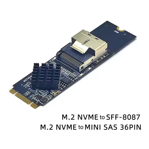 M.2 NVME to Mini SAS SFF-8087Extend Card 4 Ports SATA3.0 HDD SSD Convert Adapter SATA Expansion Card