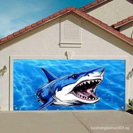 7X8ft Great White Shark Garage Door Decoration Background Blue Sea Water Ocean Shark Theme Backdrop 
