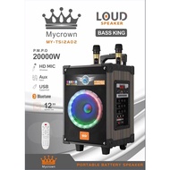 MYCROWN 12 inchi lighting busking bluetooth karaoke speaker with 2 wireless mic