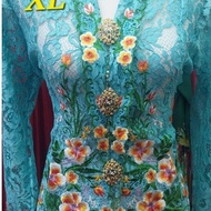 Kebaya Nyonya Lace Sulam Full Glitters/Authentic Kebaya Baba Nyonya Lace with BUTTONS(Free Lace Inne