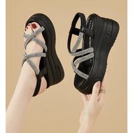 CROSS STRAP CANE SANDAL WITH STONE ZNZJ3 AG1